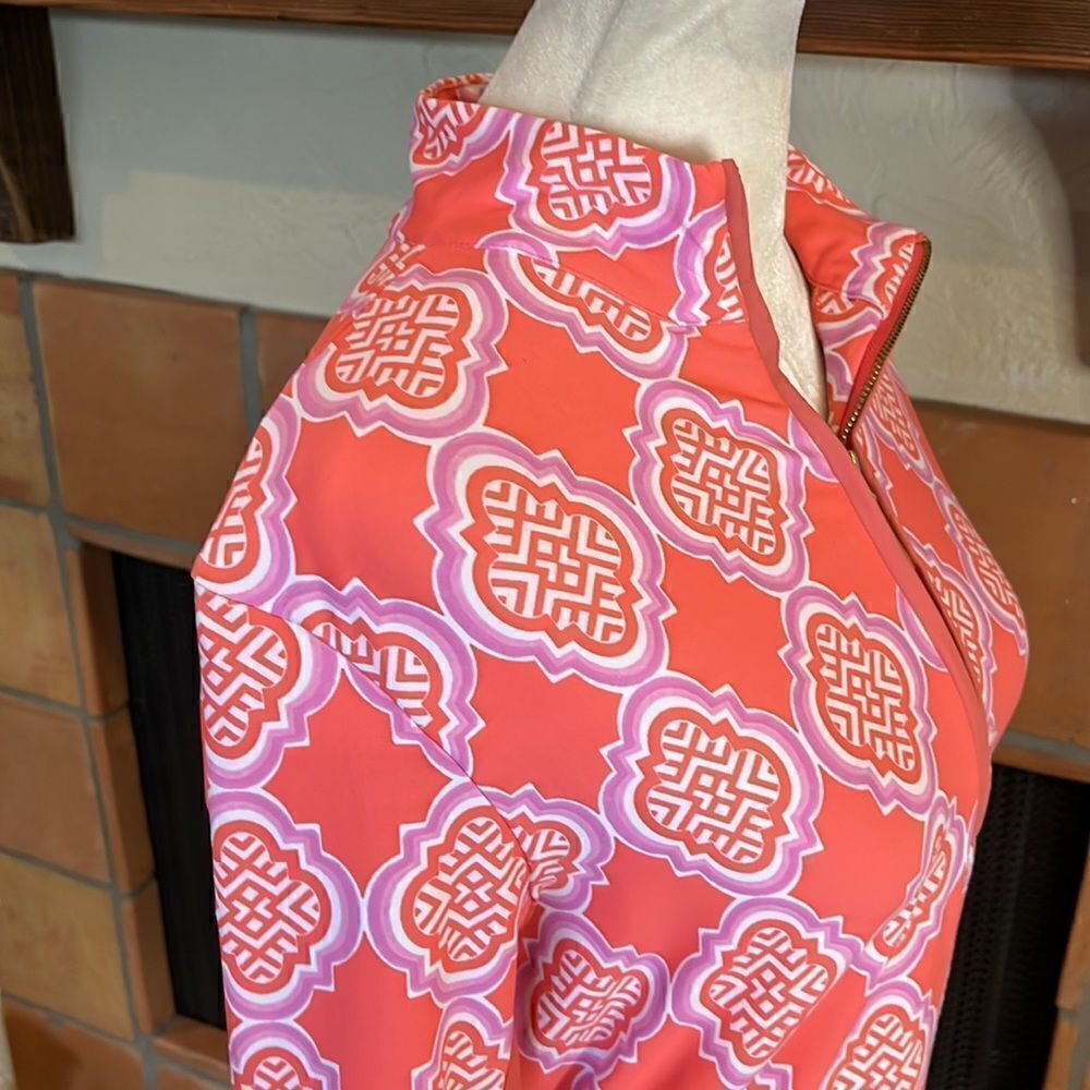 Cabana Life Coral Geo 1/2 Zip top, M! - Picture 4 of 10